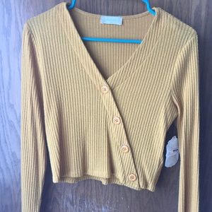 Cropped button up Henley